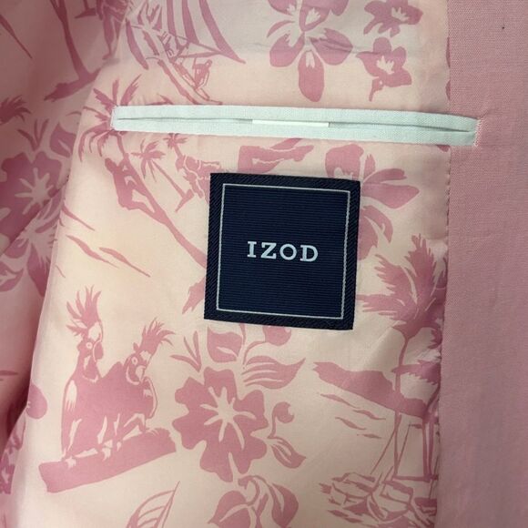 Izod Men's Cotton Blazer in Soft Pink Size 46R - Picture 2 of 4